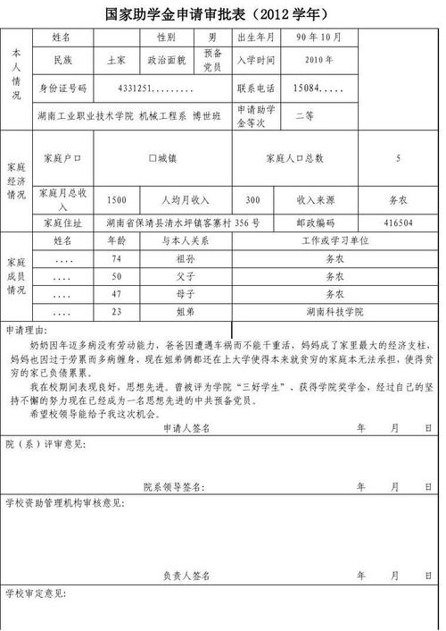 贫困生助学金申请理由-助学金学生申请理由怎么填？