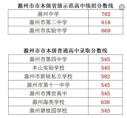 滁州中学-滁州中学今年录取分数线？