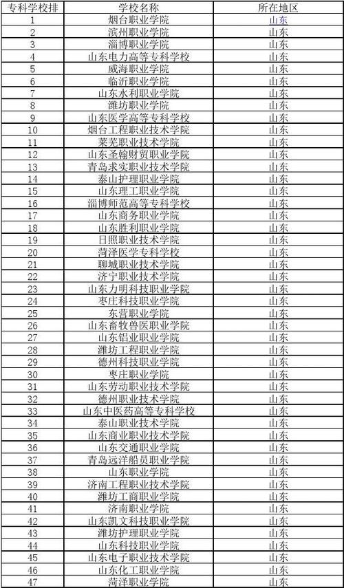 山东专科学校排名2013-山东省专科学校十大排名？