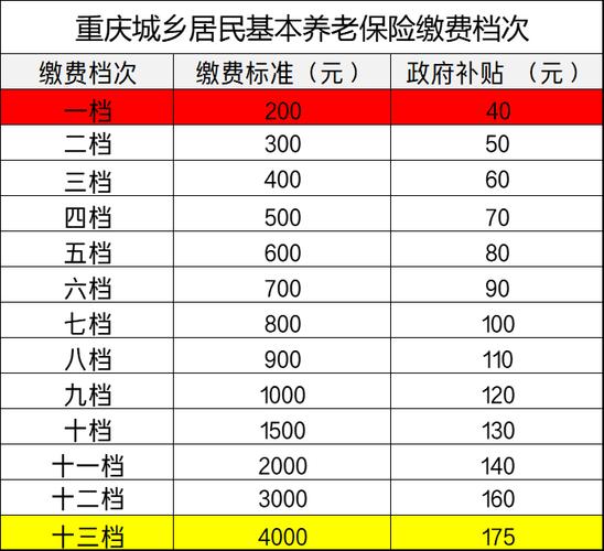 重庆农村养老保险新政策-2022重庆市农村养老保险缴费档次？